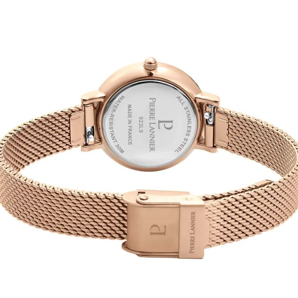 PIERRE LANNIER Montre Nova Gris cadran doré rose fond gris bracelet acier doré rose Online