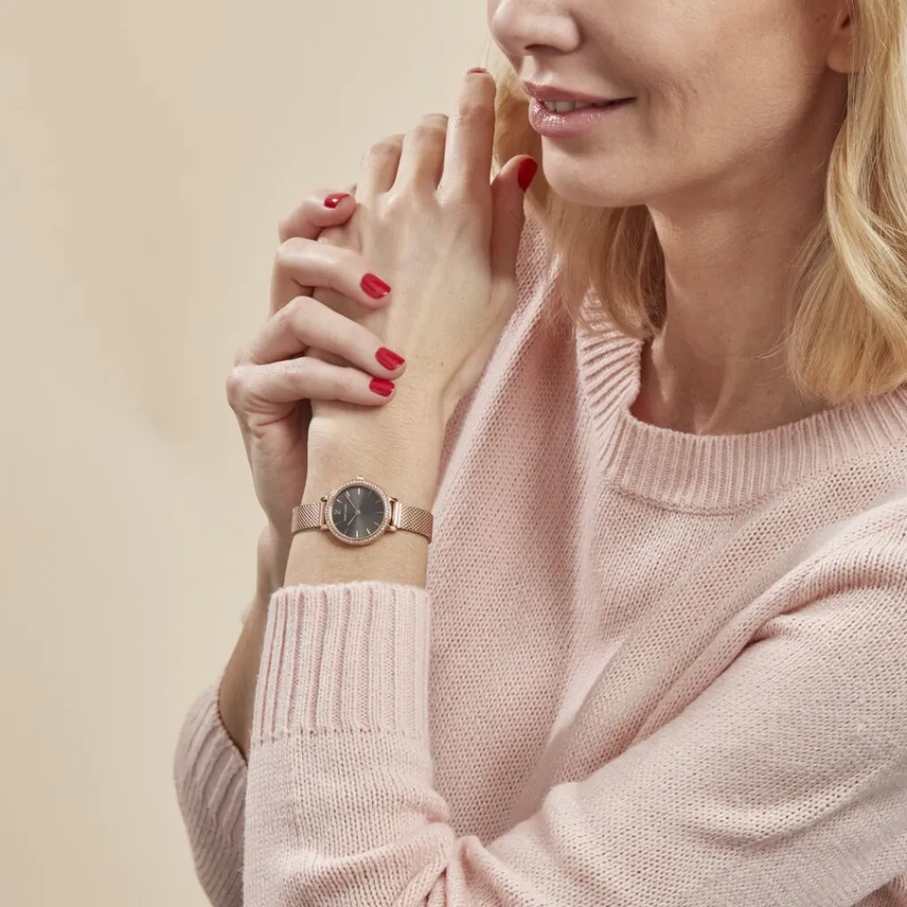PIERRE LANNIER Montre Nova Gris cadran doré rose fond gris bracelet acier doré rose Online