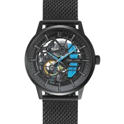 PIERRE LANNIER Montre Paddock Noir cadran noir fond noir bracelet acier noir Online