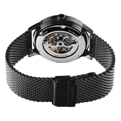 PIERRE LANNIER Montre Paddock Bicolore cadran noir fond bicolore bracelet acier noir Discount