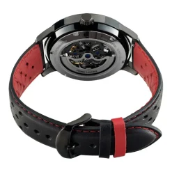 PIERRE LANNIER Montre Paddock Noir cadran noir fond noir bracelet cuir noir Sale