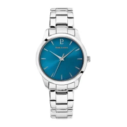PIERRE LANNIER Montre Roxane Bleu cadran argenté fond bleu bracelet acier argenté