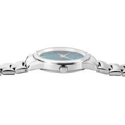 PIERRE LANNIER Montre Roxane Bleu cadran argenté fond bleu bracelet acier argenté