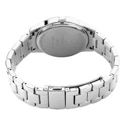 PIERRE LANNIER Montre Roxane Bleu cadran argenté fond bleu bracelet acier argenté