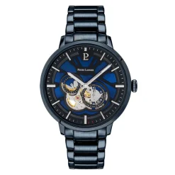 PIERRE LANNIER Montre Trio Bleu cadran bleu fond bleu bracelet acier bleu Hot