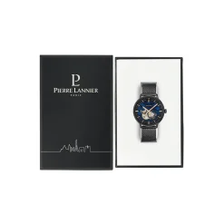 PIERRE LANNIER Montre Trio Noir cadran noir fond noir bracelet acier noir Hot