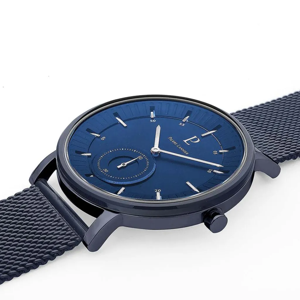 PIERRE LANNIER Montre Woofer Bleu cadran bleu fond bleu bracelet acier bleu Discount