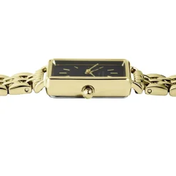 ROSEFIELD Montre Boxy Xs Noir cadran doré fond noir bracelet acier doré Online