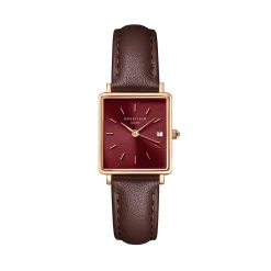 ROSEFIELD Montre Boxy Xs Bordeaux cadran rose fond bordeaux bracelet cuir de vache bordeaux Online