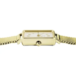 ROSEFIELD Montre Boxy Xs Blanc cadran doré fond blanc bracelet acier doré Outlet