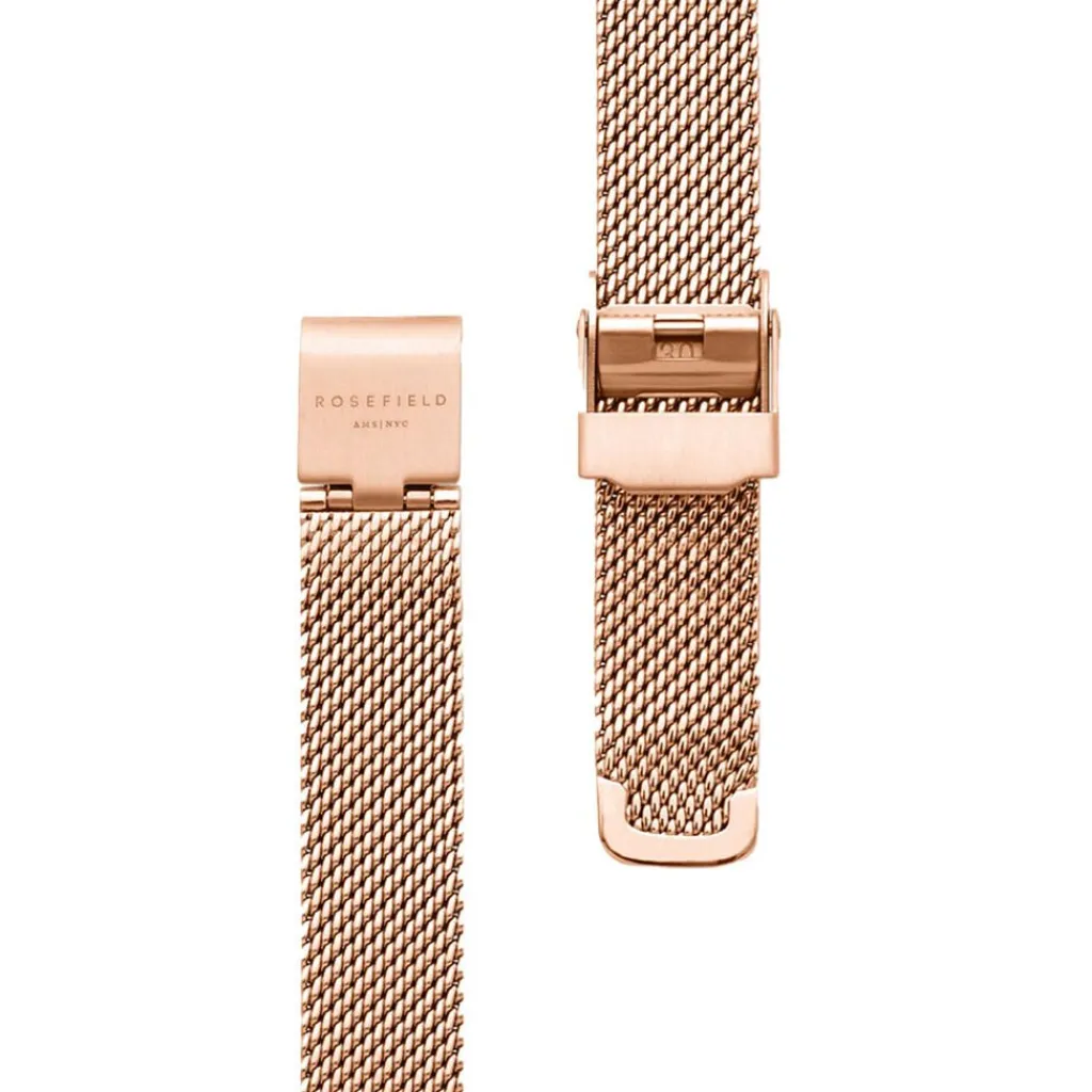 ROSEFIELD Montre Octagon Xs Blanc cadran rose fond blanc bracelet acier argenté Online