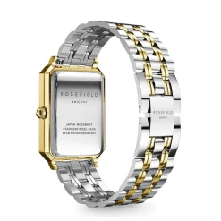 ROSEFIELD Montre Octagon Blanc cadran doré fond blanc bracelet acier doré New