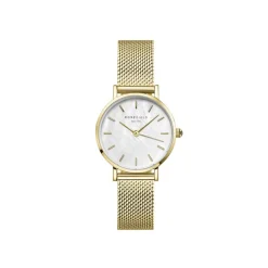 ROSEFIELD Montre Small Edit Blanc cadran doré fond blanc bracelet acier doré Online