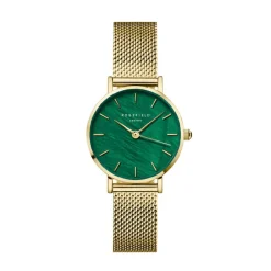 ROSEFIELD Montre Small Edit Vert cadran doré fond vert bracelet acier doré Hot