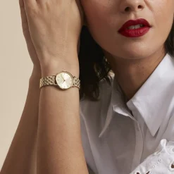 ROSEFIELD Montre Small Edit Champagne cadran doré fond champagne bracelet acier doré Clearance