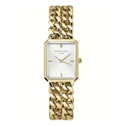 ROSEFIELD Montre Studio 24 Blanc cadran doré fond blanc bracelet acier doré Sale