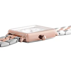 ROSEFIELD Montre The Mini Boxy Blanc cadran doré rose fond blanc bracelet acier doré rose Clearance