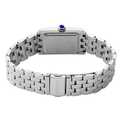 SEIKO Montre Classique Blanc cadran argenté fond blanc bracelet acier argenté Clearance