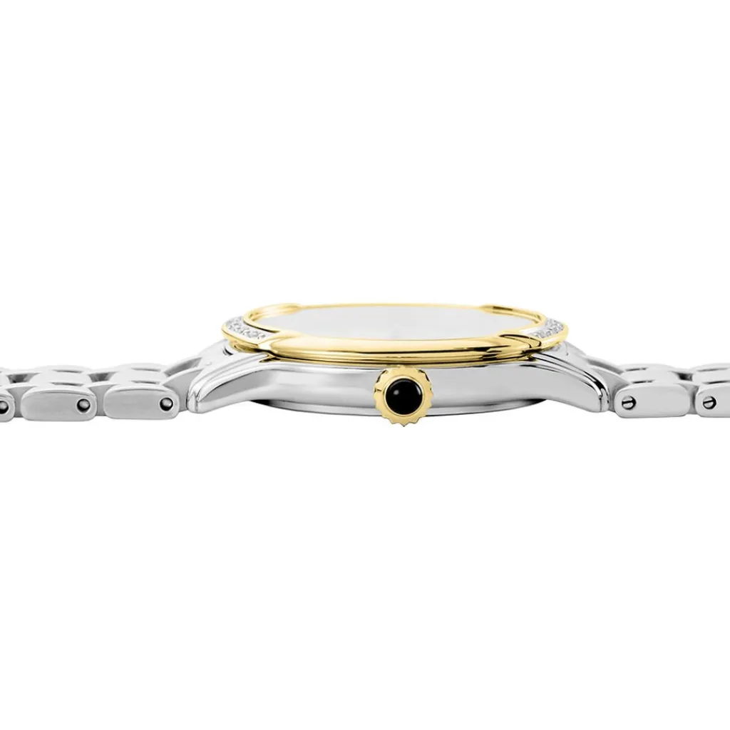 SEIKO Montre Classique Nacre cadran bicolore fond nacre bracelet acier bicolore