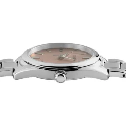 SEIKO Montre Classique Rose cadran argenté fond rose bracelet acier argenté Clearance