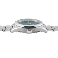SEIKO Montre Classique Turquoise cadran argenté fond turquoise bracelet acier argenté Discount