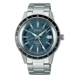 SEIKO Montre Presage Bleu London cadran argenté fond bleu london bracelet acier argenté Online
