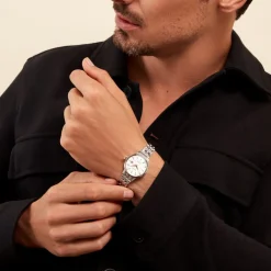 SEIKO Montre Presage Bleu London cadran argenté fond bleu london bracelet acier argenté Online