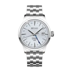 SEIKO Montre Presage Cocktail Bleu Sky cadran argenté fond bleu sky bracelet acier argenté Clearance