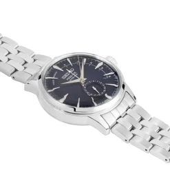 SEIKO Montre Presage Cocktail Bleu Foncé cadran argenté fond bleu bracelet acier gris Discount