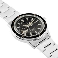 SEIKO Montre Presage Noir cadran argenté fond noir bracelet acier gris Online