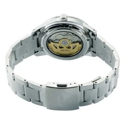 SEIKO Montre Presage Noir cadran argenté fond noir bracelet acier gris Online