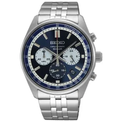 SEIKO Montre Sport Bicolore cadran argenté fond bicolore bracelet acier argenté Discount