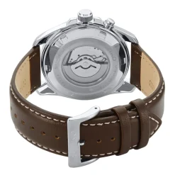 SEIKO Montre Sport Kinetic Vert cadran argenté fond vert bracelet cuir marron Best