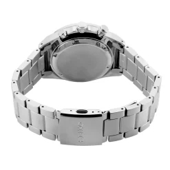 SEIKO Montre Sport Noir cadran argenté fond noir bracelet acier gris Discount