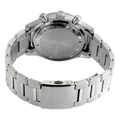 SEIKO Montre Sport Noir cadran argenté fond noir bracelet acier argenté Best