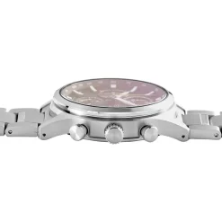 SEIKO Montre Sport Noir cadran argenté fond noir bracelet acier argenté Discount