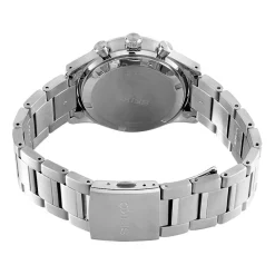 SEIKO Montre Sport Noir cadran argenté fond noir bracelet acier argenté Discount