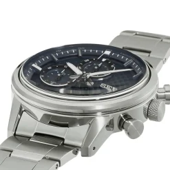 SEIKO Montre Sport Titane Noir cadran gris fond noir bracelet titane gris Outlet