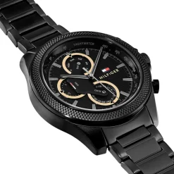 TOMMY HILFIGER Montre Clark Noir cadran noir fond noir bracelet acier noir Online