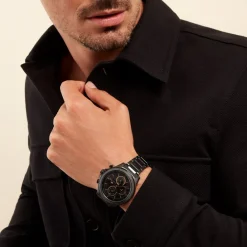 TOMMY HILFIGER Montre Clark Noir cadran noir fond noir bracelet acier noir Online