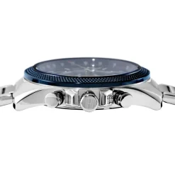 TOMMY HILFIGER Montre Clark Bleu cadran argenté fond bleu bracelet acier argenté Discount