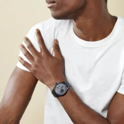 TOMMY HILFIGER Montre Damon Bleu cadran bleu fond bleu bracelet acier bleu Sale