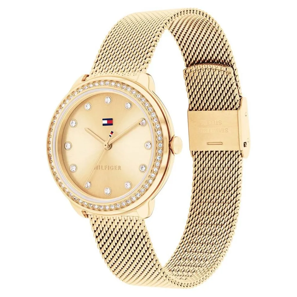 TOMMY HILFIGER Montre Demi Doré cadran doré fond doré bracelet acier doré Online