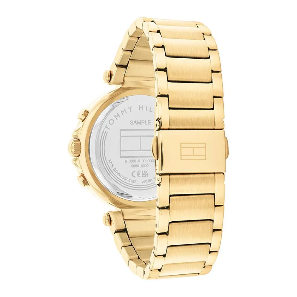 TOMMY HILFIGER Montre Emily Argenté cadran doré fond argenté bracelet acier doré New