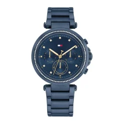 TOMMY HILFIGER Montre Emily Bleu cadran bleu fond bleu bracelet acier bleu Discount