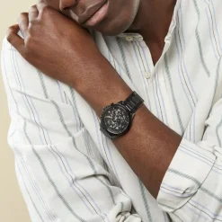 TOMMY HILFIGER Montre Henry Noir cadran noir fond noir bracelet acier noir Discount