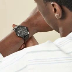 TOMMY HILFIGER Montre Henry Noir cadran noir fond noir bracelet acier noir Discount