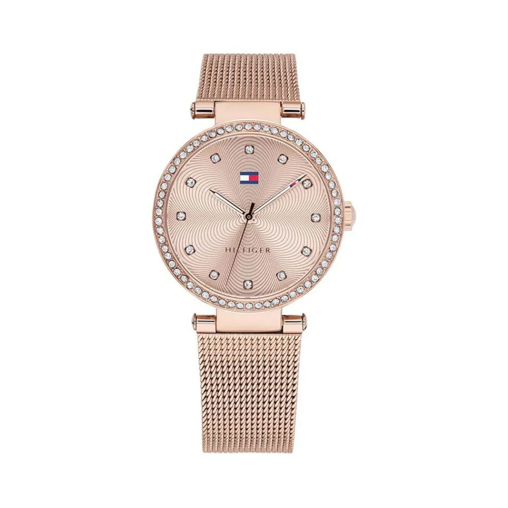TOMMY HILFIGER Montre Lynn Rose cadran doré rose fond rose bracelet acier rose Online