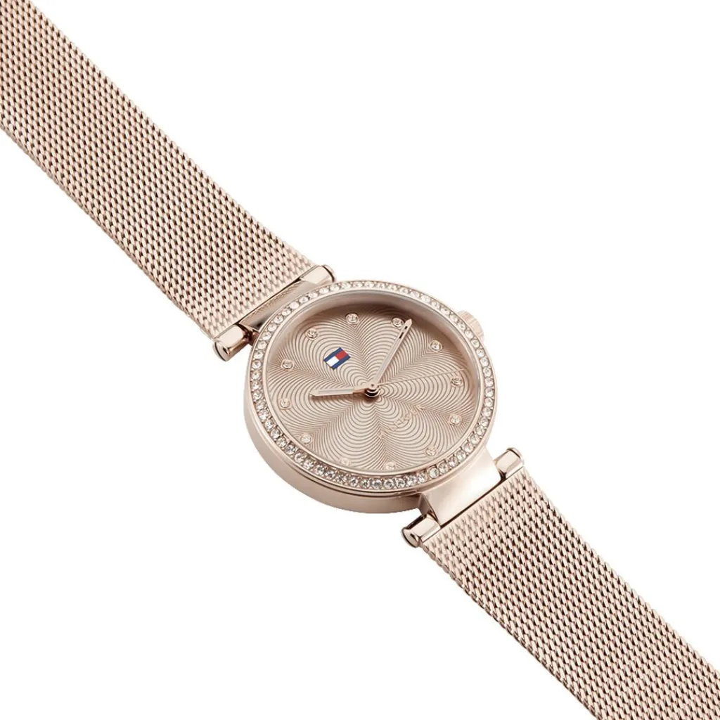 TOMMY HILFIGER Montre Lynn Rose cadran doré rose fond rose bracelet acier rose Online
