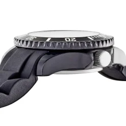 UPP Montre Aria Blanc cadran noir fond blanc bracelet silicone noire New